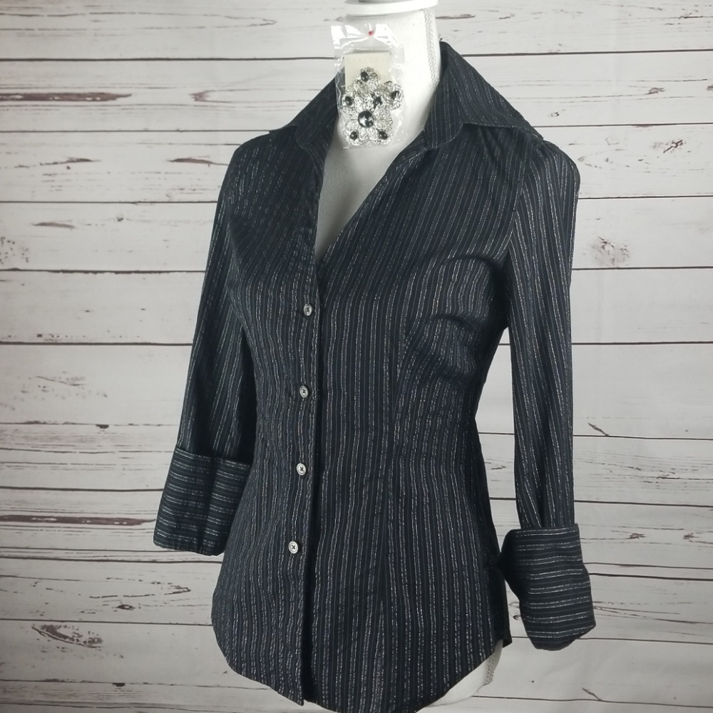 Black and Silver Express Button Up shirt w/gift
